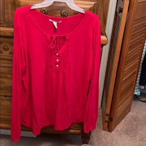 Lucky brand pink long sleeve shirt